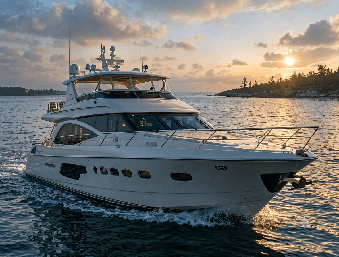 Superyacht at Sunset